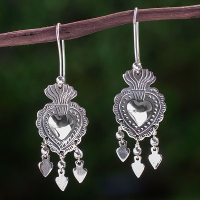 Unique Antique Style Taxco Silver Chandelier Earrings Gypsy Heart Novica - Unique Sterling Silver Chandelier Earrings Unique Antique Style Taxco Silver Chandelier Earrings Gypsy Heart Novica - Unique Sterling Silver Chandelier Earrings