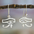 Sterling silver dangle earrings, 'Eye of Horus' - Egyptian Dangle Earrings Sterling Silver 925 from Mexico thumbail