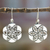 Sterling silver flower earrings, 'Flower of Life' - Handcrafted Floral Sterling Silver Dangle Earrings thumbail