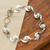 Pearl link bracelet, 'Taxco Pinwheels' - Pearl Link Bracelet with Mexico Sterling Silver 925 (image 2) thumbail