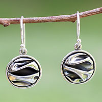 Silver dangle earrings, 'The Sierra' - Fair Trade Women's Taxco Fine Silver Earrings from Mexico