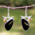 Obsidian and citrine dangle earrings, 'Dewdrop' - Obsidian and citrine dangle earrings thumbail