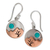 Turquoise dangle earrings, 'Taxco at Dusk' - Fair Trade Taxco Silver and Turquoise Earrings thumbail