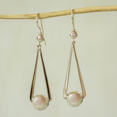 Sterling silver dangle earrings, 'Swing Dance' - Handmade Taxco Silver Dangle Earrings from Mexico