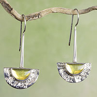 Amber dangle earrings, 'Golden Gaze' - Amber dangle earrings