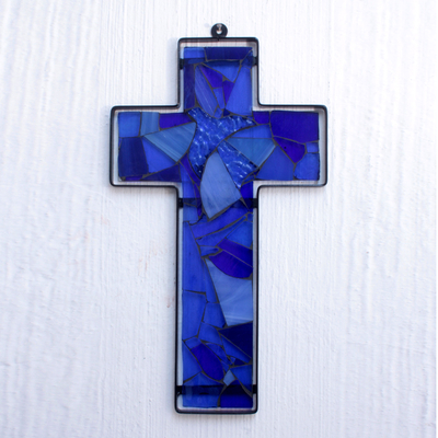 Stained glass cross, Holy Spirit
