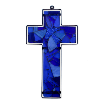 Stained glass cross, 'Holy Spirit' - Stained glass cross