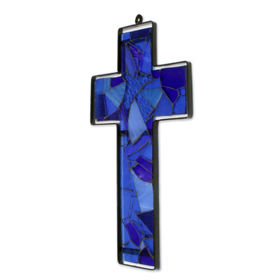 Stained glass cross, 'Holy Spirit' - Stained glass cross