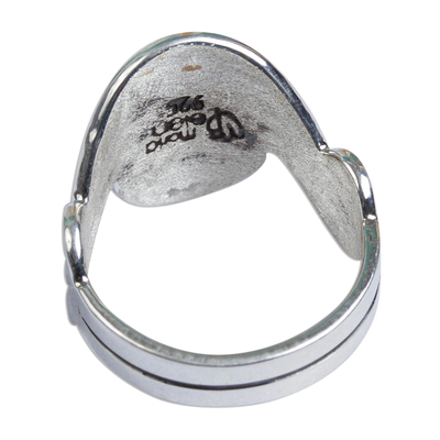 Sterling silver cocktail ring, 'Sensuous' - Unique Taxco Silver Band Ring