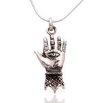 Sterling silver pendant necklace, 'Hand of Hamsa' - Taxco Silver Sterling Silver Pendant Necklace