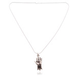 Sterling silver pendant necklace, 'Hand of Hamsa' - Taxco Silver Sterling Silver Pendant Necklace