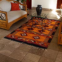Zapotec wool rug, Winters Day (4x7)