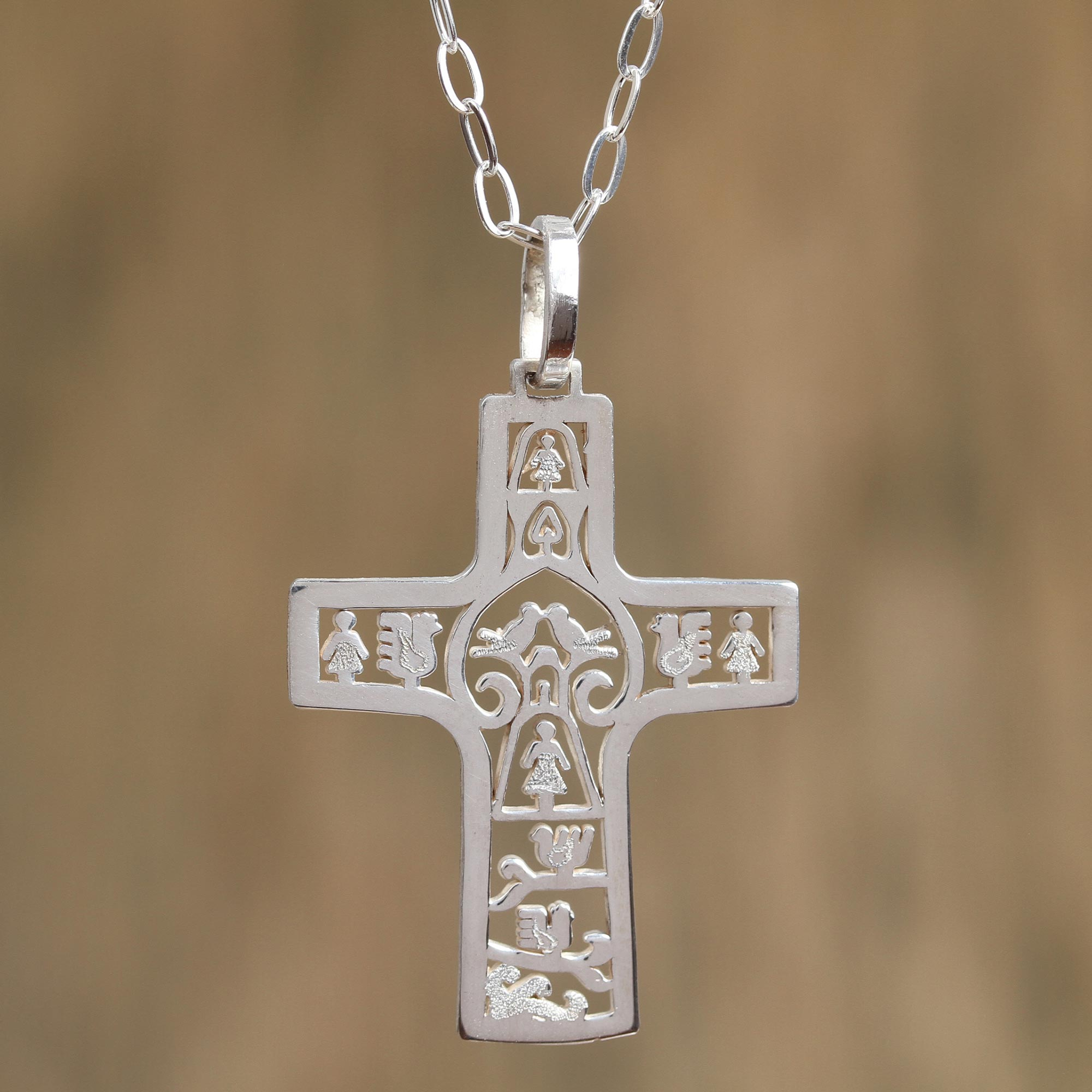 Tree Of Life Cross Pendant .925 Sterling Silver!!