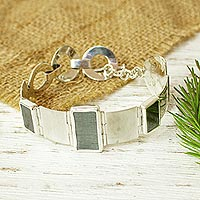 Hematite wristband bracelet, 'Drama' - Hematite wristband bracelet