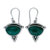 Chrysocolla dangle earrings, 'Taxco Mystique' - Chrysocolla Dangle Earrings 950 Silver Handmade in Mexico thumbail