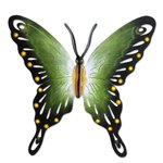 Steel wall art, 'Soul of Fortune' - Collectible Green Butterfly Steel Wall Sculpture Mexico