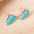 Turquoise button earrings, 'Allure' - Modern Fine Silver Button Earrings with Natural Turquoise (image 2b) thumbail