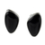 Obsidian button earrings, 'Allure' - Unique Taxco Silver and Obsidian Button Earrings (image 2a) thumbail