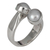 Pearl wrap ring, 'Encounter' - Hand Made Taxco Silver and Pearl Ring (image 2b) thumbail