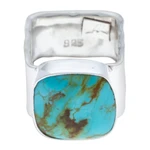 Turquoise cocktail ring, 'Always Azure' - Taxco Silver and Natural Turquoise Cocktail Ring