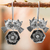 Sterling silver flower earrings, 'Mexican Romance' - Sterling Silver Love Bird Earrings from Mexico thumbail
