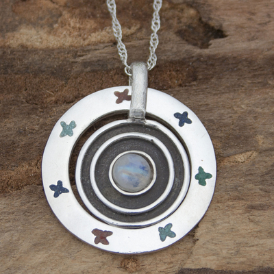 Labradorite pendant necklace, 'Pisces Universe' - Labradorite Mexico Sterling Silver Pendant Necklace