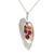 Garnet and carnelian heart necklace, 'Fire Heart' - Garnet and carnelian heart necklace