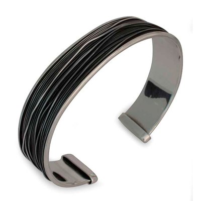 Men's sterling silver cuff bracelet, 'Mezcala River' - Men's Taxco Silver Cuff Bracelet