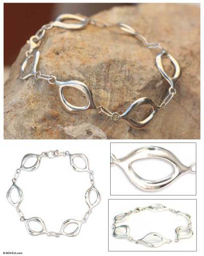 Sterling silver link bracelet, 'Infinite Harmony' - Sterling Silver Link Bracelet