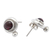 Garnet button earrings, 'True Love' - Handmade Sterling Silver Garnet Button Earrings (image 2a) thumbail