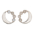 Moonstone button earrings, 'Mexico Moon' - Good Fortune Sterling Silver Button Moonstone Earrings (image 2a) thumbail