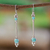 Turquoise dangle earrings, 'Friendship Sparkles' - Natural Turquoise and Silver Dangle Earrings from Mexico thumbail