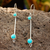 Turquoise dangle earrings, 'Friendship Sparkles' - Natural Turquoise and Silver Dangle Earrings from Mexico (image 2b) thumbail