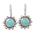Turquoise drop earrings, 'Aztec Star' - Fair Trade Sterling Silver Natural Turquoise Earrings (image 2a) thumbail