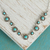 Turquoise flower necklace, 'Aztec Star' - Handmade Floral Sterling Silver Natural Turquoise Necklace (image p180945) thumbail