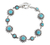 Turquoise flower bracelet, 'Aztec Star' - Artisan Crafted Silver and Natural Turquoise Bracelet (image 2a) thumbail
