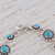 Turquoise flower bracelet, 'Aztec Star' - Artisan Crafted Silver and Natural Turquoise Bracelet (image 2b) thumbail