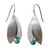 Turquoise drop earrings, 'Taxco Flora' - Unique Sterling Silver Natural Turquoise Leaf Earrings (image 2a) thumbail