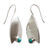 Turquoise drop earrings, 'Taxco Flora' - Unique Sterling Silver Natural Turquoise Leaf Earrings (image 2c) thumbail