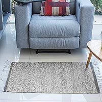 Zapotec wool rug, 'Gray Sky' (2x3.5)