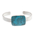 Turquoise cuff bracelet, 'Caribbean Mosaic' - Taxco Silver Sterling Cuff Bracelet with Natural Turquoise (image 2a) thumbail