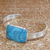 Turquoise cuff bracelet, 'Caribbean Mosaic' - Taxco Silver Sterling Cuff Bracelet with Natural Turquoise