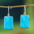 Turquoise dangle earrings, 'Caribbean Mosaic' - Turquoise Sterling Dangle Earrings