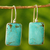 Turquoise dangle earrings, 'Caribbean Mosaic' - Turquoise Sterling Dangle Earrings (image 2b) thumbail