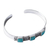 Turquoise cuff bracelet, 'Aztec Elegance' - Hand Crafted Mexican Taxco Silver Cuff Natural Turquoise (image 2c) thumbail