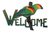 Steel welcome sign, 'Perky Parrot' - Bird Motif Steel Welcome Sign Outdoor Living (image 2a) thumbail