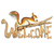 Steel welcome sign, 'Busy Squirrel' - Steel Welcome Sign Outdoor Living