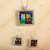 Dichroic art glass jewelry set, 'Summer Abstract' - Unique Modern Art Glass Pendant Jewelry Set from Mexico (image 2) thumbail