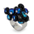 Dichroic art glass cocktail ring, 'Acapulco' - Sterling Silver Glass Bead Cluster Ring