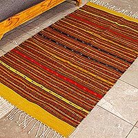 Kiva Store  Handwoven Zapotec Wool Rug in Colorful Stripes (2.5x4.5) -  Oaxaca Rainbow